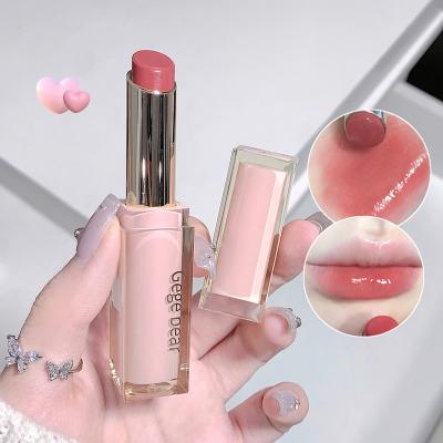 China Non-Stick Cup Hot sale Gege bear Silky Glossy Lipstick Pump Lips Moisture Water Comfortable Ultra Sheen Non-Stick Cup Lip Balm for sale