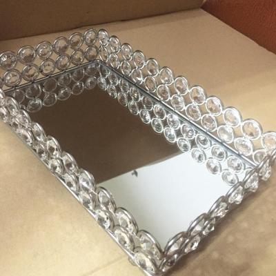 China Beam Rectangle Sustainable Tray Jewelry Organizer Vanity Tray Mirrored Decorative Tray for sale