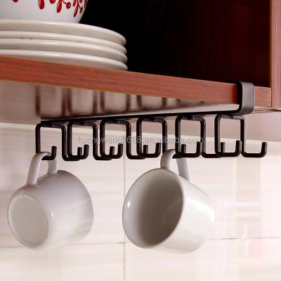 China Viable Multifunctional Metal Hooks Hanger Holder Metal Cup Coffee Mug Storage Hanging Shelf For Cabinet Wardrobe for sale