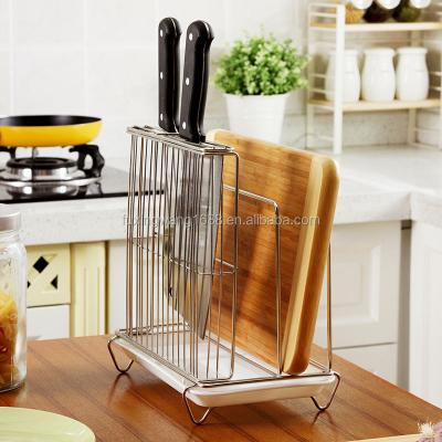 China Viable Knife Drying Rack Stainless Steel Knife Block W\Hoder Cutting Board for sale