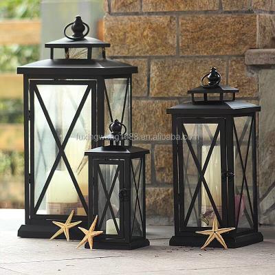 China Home Decoration Traditional Metal Lantern With LED Candle , Hanging Led Flameless Candle Lantern for sale