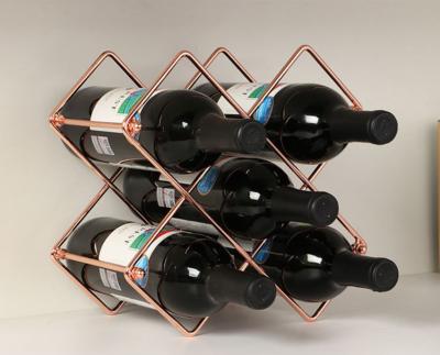 China Viable iron wine storage rack for 5 liquor bottles for sale