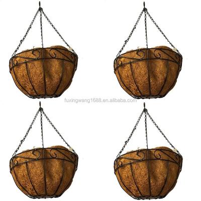 China Metal Hanging Planter Basket Round Wire Plant Rack for sale