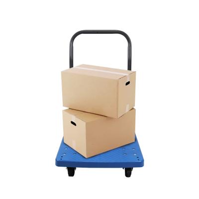 China Plastic Shopping Tools 200kg Four Wheels Hand Truck Cart Foldable Platform Trolley For Warehouse for sale