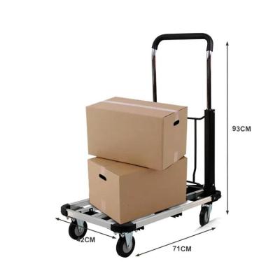 China Tools Folding Platform Hand Truck and Pallet Trolley Mobile Transport Engine Four Wheel Cart for sale