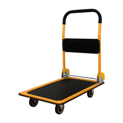 China Plastic Tools Shopping Folding Trolley Four Wheel Cart / Trolley Platform For Factory Warehouse for sale