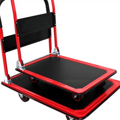 China Tools Wholesale Industrial Plastic Foldable Warehouse Trolley 300kg Loading Capacity Platform Trolley for sale