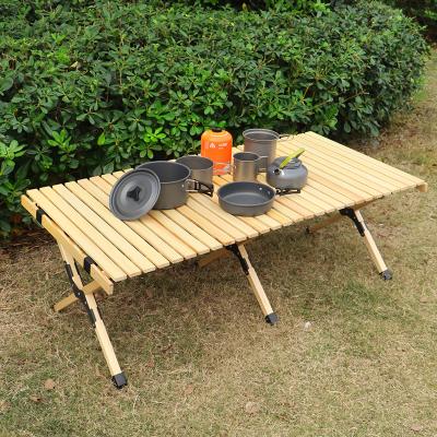 China Custom Durable Portable Wooden Folding Camping Table Picnic Beach Wooden Folding Table For Outdoor for sale