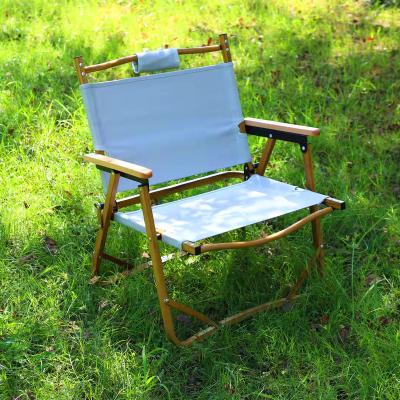 China Durable Portable Outdoor Beach Foldable Wooden Camping Chair for sale