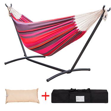 China Fast Delivery Portable Manufacturer Hammock Travel Double And Single Durable Hanging Chair Lightweight Reliable Camping Hammock for sale