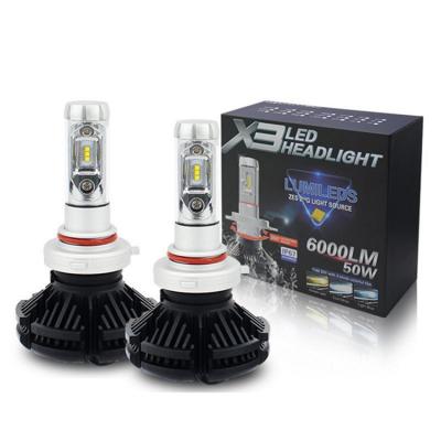 China Can Change Color X3 No Fan Design Two Colors LED Light H1 H3 H7 H11 9005 9006 9012 Bright LED Headlight Bulbs H4 9004 9007 880 881 LED for sale