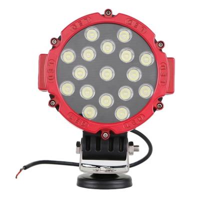 China Aluminum Red/Black Round Led 51W Working Lamp For Jeep1 LED Offroad Lights For XJ cherokee for sale