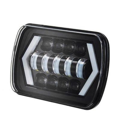 China Aluminum 5x7 Inch Square Headlights With DRL&Yellow White Turn Signal For Jeeps Wrangler YJ Cherokee XJ Trucks for sale