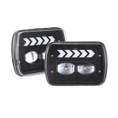 China Aluminum+Plastic 5x7 Square With DRL 1987-1995 For Jeep Wrangler YJ LED Headlights for sale