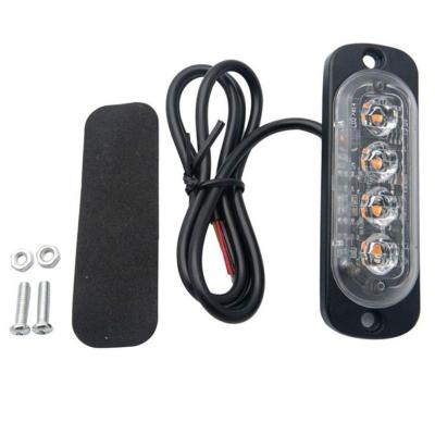 China Hot Sale 4LED Car Strobe Warning Light Car Truck Trailer Beacon Lamp LED Side Light for sale