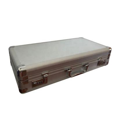 China For Carrying Customized Silver Aluminum Briefcase With Black EVA Padding for sale