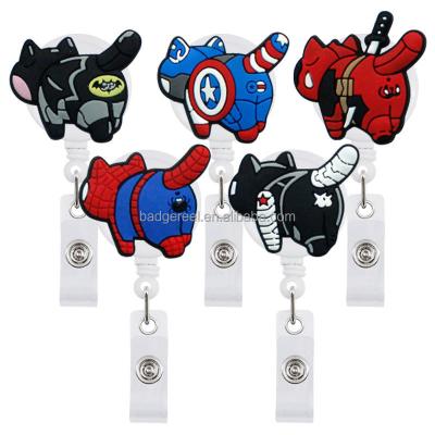 China School Nurse Reel Cartoon Logo 3d Custom Rubber Soft PVC Badge Retractable Cute Cartoon Character Wholesale Stick PVC School/Nurse Soft PVC for sale