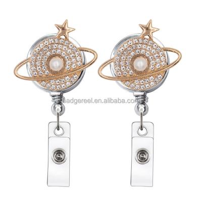 China Hot Selling Rhinestone With Star Badge Reel Yoyo Badge Reel Holder ID Card Retractable Key Chain Card Doctor Nurse Student ID Card JBK-11B for sale