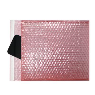 China Superior cushioning and surface protection Hot Sale Pink Self-adhesive Envelop Type Bubble Package Bag for Gift Shipping for sale