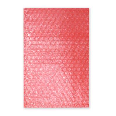 China Open Top Transparent Pink PE Air Bubble Bags Electronic Component  Packaging Anti Static esd Bag for sale