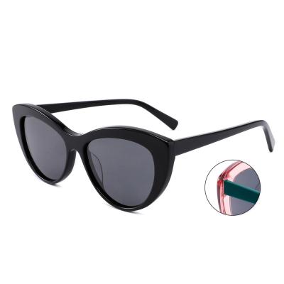 China Shape New Hot Selling Leisure 54-15-148 Cat Eye Acetate Sunglasses Good Quality for sale