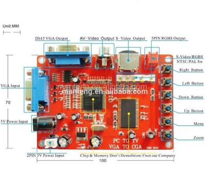 China VGA to CGA Video Converter Board for Game Machine MT-PB95 for sale