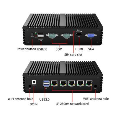 China N5105 Quad Core Pfsense Mini Pc 5 × 2.5G NICs AES NI For Network Security for sale