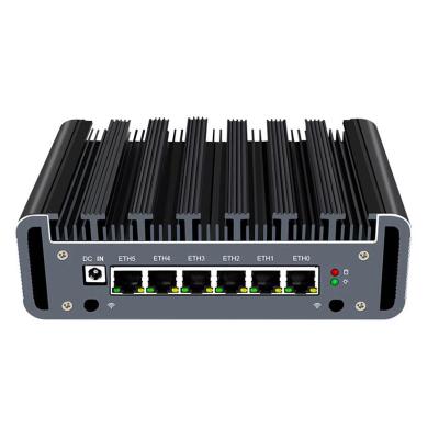 China Industrial Fanless Mini PC Pfsense Intel 8th Gen I3-8130U 6 Gigabit LAN soft router for sale