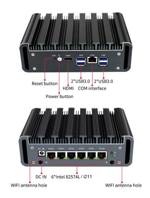 China Celeron 5305U 6 Gigabit LAN PFSENSE firewall PC Fanless mini pc for sale