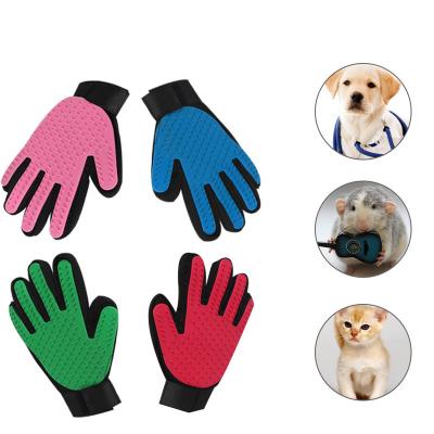 China Stocked 2021 Hot Selling Dog Cat Grooming Deshedding Hand Pet Bath Wash Gloves for sale