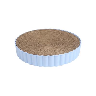 China Wholesale Recyclable Cat Mate Round Kitty Scratcher Pet Work Area Living Goods Cardboard for sale