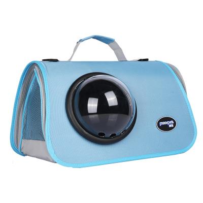 China 2021 New Design Sustainable Gray / Black One Side Expandable Transparent Travel Traveling Pet Carrier For All Breeds for sale