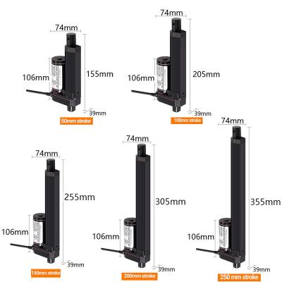 China 100N 200N 300N 1500N Thrust Rod Mechanical Lifting Cylinder DC Electric Hydraulic Push Rod Linear Actuator for sale