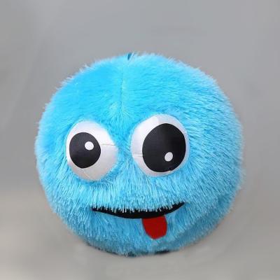 China Toy Fuzzy Plush Ball Inflatable Stuffed Plush Toy Crazy Faced 9 Inch Small Furry Monsters for sale