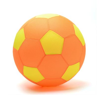 China Toy Design Size Mesh Fabric Inflatable Kids Colorful Soft Football Toy Ball for sale