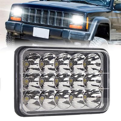 China Truck Square 4x6 Square LED Headlight 12v High Low Beam H4 H4 Rectangular Wiring Harness etc. of Off Road for sale