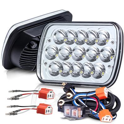 China Truck headlight etc. Off Road 5x7 LED With H4 Relay Wiring Kit 12V High Low Beam 7x6 LED Headlights For Truck Van for sale