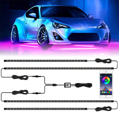 China For All Cars Car Underglow LED Lights Kit APP Control RGB Colors Exterior Car Underbody LED Light Strip for sale