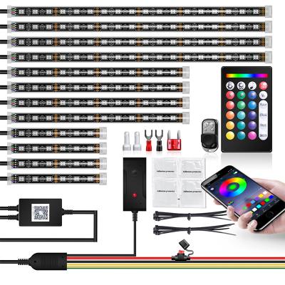 China For All Cars Motorcycle Underglow LED Lights Kit Brake Light App Control RGB Accent LED Neon Strip Lights for sale