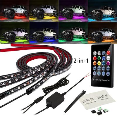 China For All Cars Underglow Wireless Remote Control Car LED Lights RGB Colors Exterior Car Underbody LED Light Strip for sale