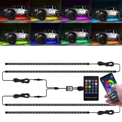 China For All Cars APP Wireless Remote Control Car Underglow LED Lights RGB Car LED Strip Light For All Cars for sale