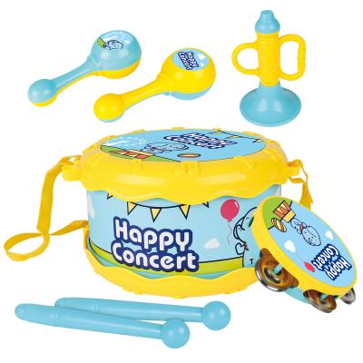 China 5Pcs Educational Toy Children Drum Trumpet Toy Musical Instrument Kit Sand Hammers Early Educational Toys Baby Claps Music Toy Gift For Kids for sale