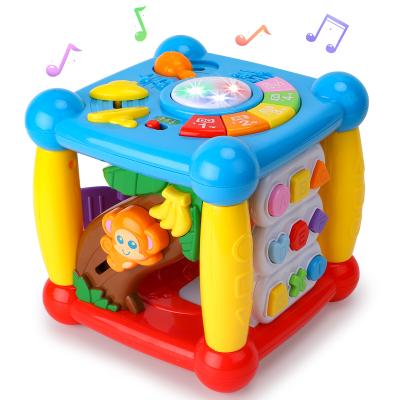 China Music Baby Puzzle Drum Toy Multi-Sided Intellectual Cube Pat Hand Drum Baby Early Education First Education Toy for sale