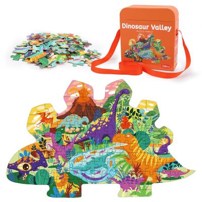 China DIY TOY Dinosaur Puzzle Baby Art Story Puzzles Toys Shoulder To Bag Colorful Cozy Puzzles for sale