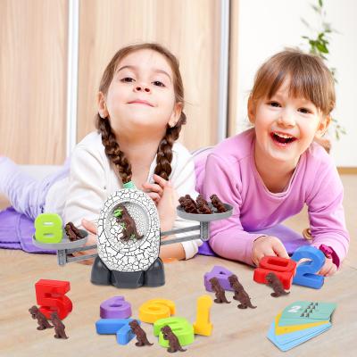 China .inactive Mini Dinosaur Balance Scale Kids Montessori Educational Math Toy Digital Number Board Game Educational Study Toys for sale