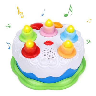 China Baby Musical First Toy Educational Kitchen Toy Cake Model Toy Cartoon Pretend Play Birthday for sale