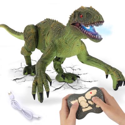 China Jurassic Park Kids Toys Dinosaur 2.4G Remote Control Simulation Walking RC VelociRaptor Dinosaur for sale