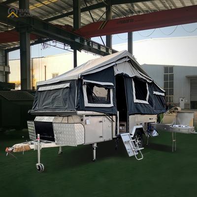 China Factory Manufacture Outdoor Light Weight Camping Trailer With Roof Top Awning for sale