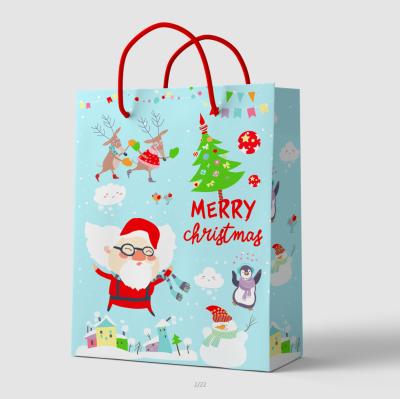 China Custom Recyclable Logo Print Shopping Paper Bags Christmas Packaging Gift Cheap Paper Bag With Logo for sale