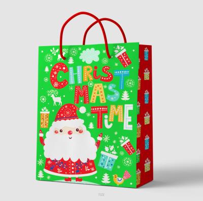 China Recyclable Customized Packaging Bag Printing Cheap Christmas Gift Recyclable Paper Bag With Logo for sale